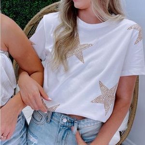 In our stars embellished top white size large